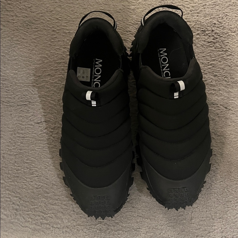 Moncler Black Quilted Slip-On Shoes